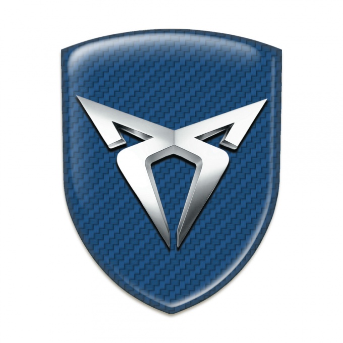 Seat Cupra Silicone Badge Navy Blue Carbon Silver Logo 