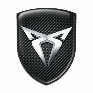 Seat Cupra Emblem Badge Logo Dark Carbon Silver Logo 