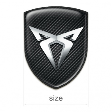 Seat Cupra Emblem Badge Logo Dark Carbon Silver Logo 