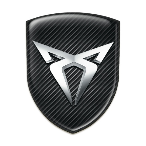 Seat Cupra Emblem Badge Logo Dark Carbon Silver Logo 
