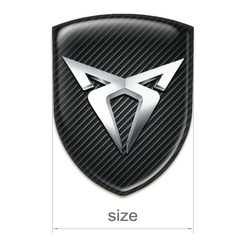 Seat Cupra Emblem Badge Logo Dark Carbon Silver Logo 