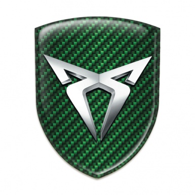 Seat Cupra Logo Emblem Green carbon Silver Logo 