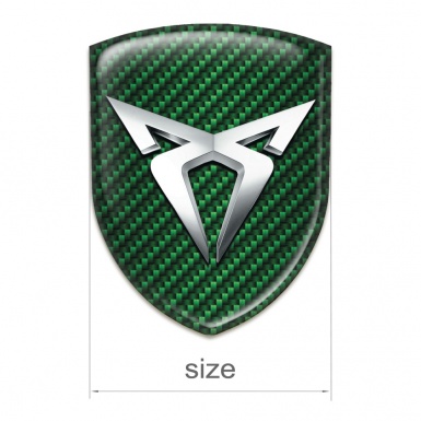 Seat Cupra Logo Emblem Green carbon Silver Logo 