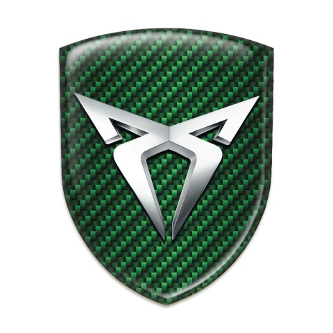 Seat Cupra Logo Emblem Green carbon Silver Logo 