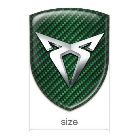 Seat Cupra Logo Emblem Green carbon Silver Logo 