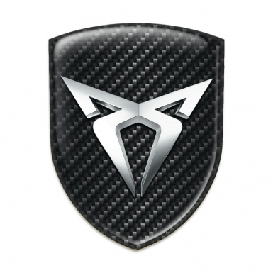 Seat Cupra Tuning Emblem Black Fibers Silver Logo 