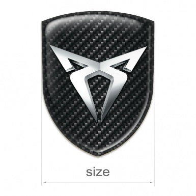 Seat Cupra Tuning Emblem Black Fibers Silver Logo 