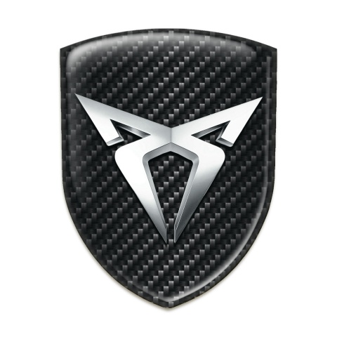 Seat Cupra Tuning Emblem Black Fibers Silver Logo 