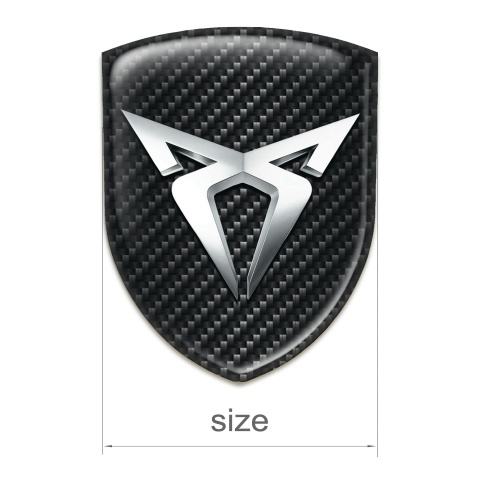Seat Cupra Tuning Emblem Black Fibers Silver Logo 