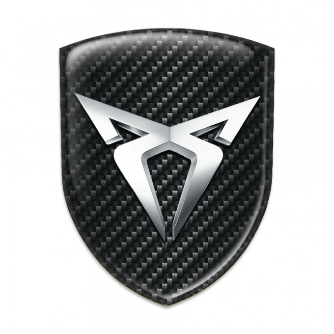 Seat Cupra Tuning Emblem Black Fibers Silver Logo 