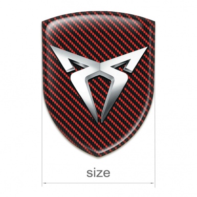Seat Cupra Self Adhesive Emblem Logo Red carbon silver logo 