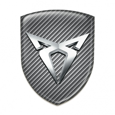 Seat Cupra Domed Emblem Carbon Base Silver logo 