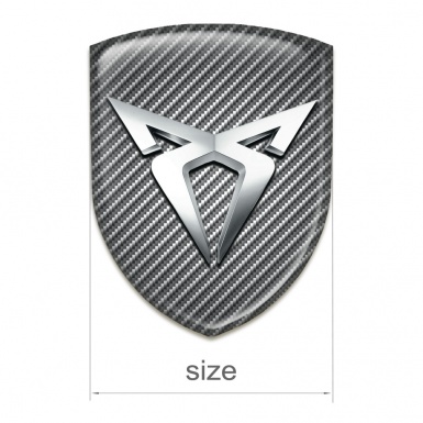 Seat Cupra Domed Emblem Carbon Base Silver logo 