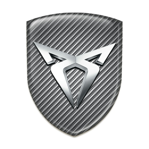 Seat Cupra Domed Emblem Carbon Base Silver logo 