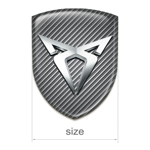Seat Cupra Domed Emblem Carbon Base Silver logo 