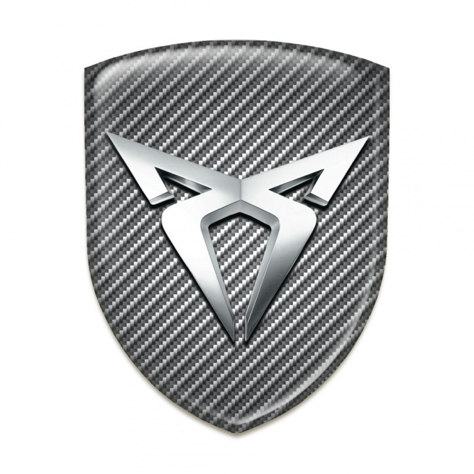 Seat Cupra Domed Emblem Carbon Base Silver logo 
