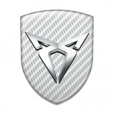 Seat Cupra Silicone Emblem White Carbon Silver Logo 
