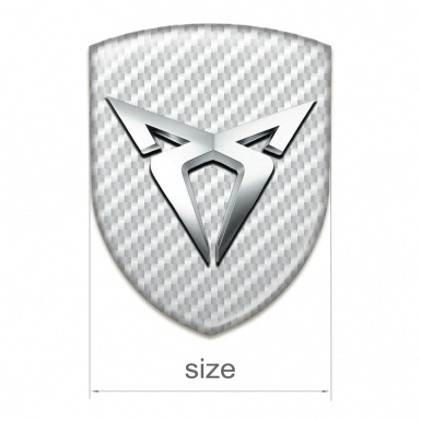 Seat Cupra Silicone Emblem White Carbon Silver Logo 