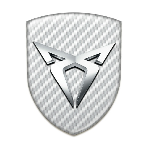 Seat Cupra Silicone Emblem White Carbon Silver Logo 