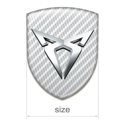 Seat Cupra Silicone Emblem White Carbon Silver Logo 