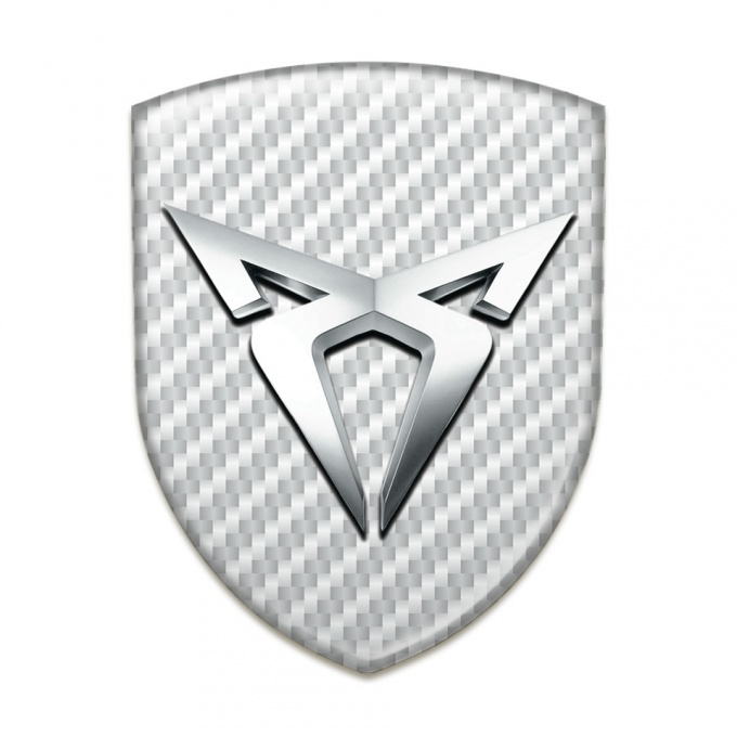 Seat Cupra Silicone Emblem White Carbon Silver Logo 