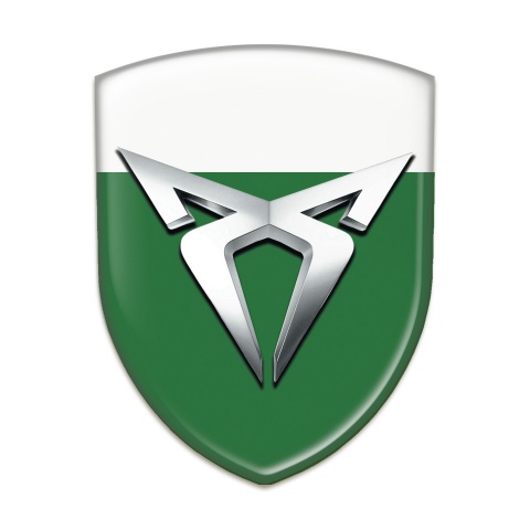 Seat Cupra Resin Sticker Green White Base silver Logo 
