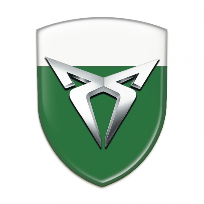 Seat Cupra Resin Sticker Green White Base silver Logo 