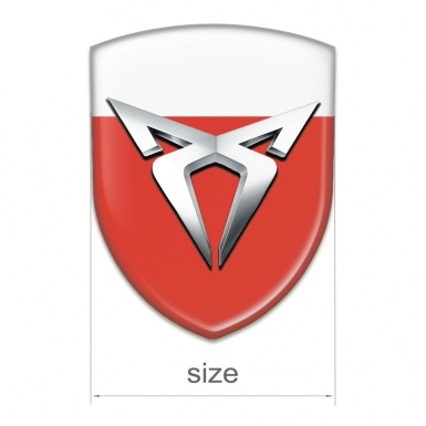 Seat Cupra 3D Gel Emblem Red White Base Silver Logo 