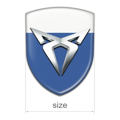 Seat Cupra Emblem Exterior Blue White Base Silver logo 