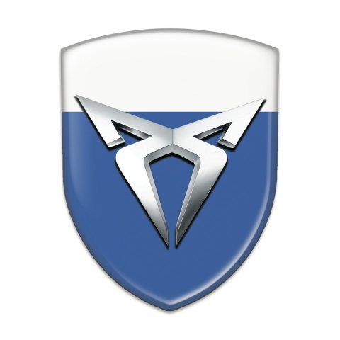 Seat Cupra Emblem Exterior Blue White Base Silver logo 