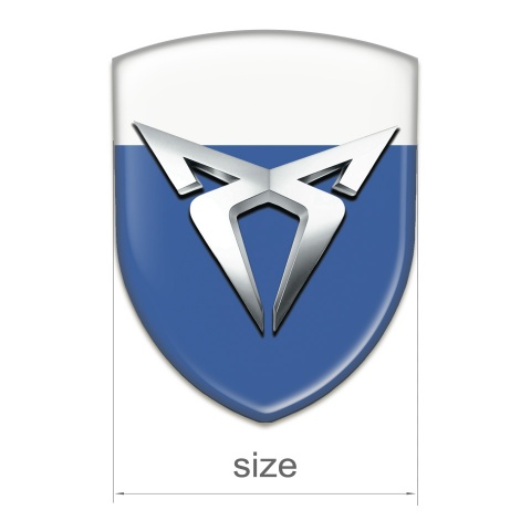 Seat Cupra Emblem Exterior Blue White Base Silver logo 