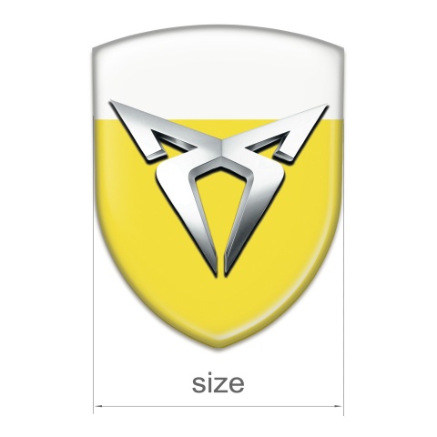 Seat Cupra Emblem Interior Yellow White Base Silver logo 