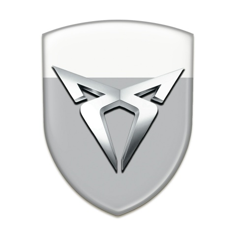 Seat Cupra Resin Sticke Gray White Base Silver logo 