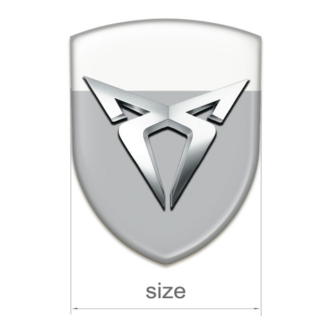 Seat Cupra Resin Sticke Gray White Base Silver logo 