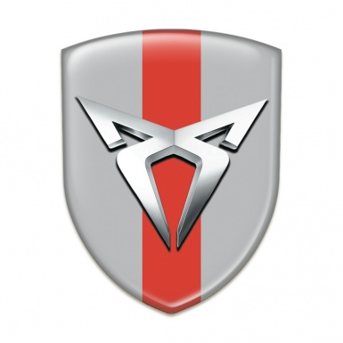 Seat Cupra Emblem Exterior Gray with Red Band Design Silver Logo 