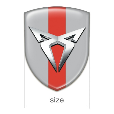 Seat Cupra Emblem Exterior Gray with Red Band Design Silver Logo 