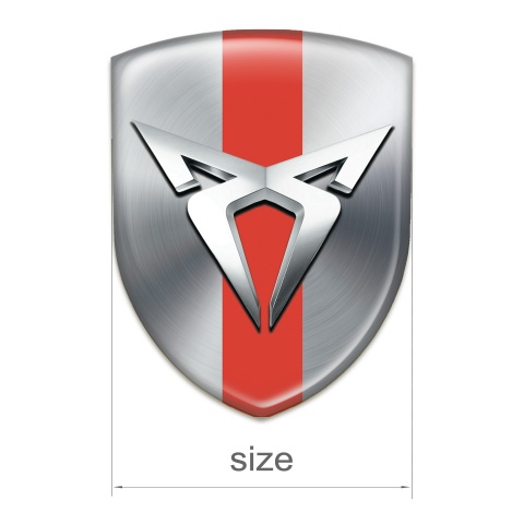 Seat Cupra Emblem Interior Silver with Red Band Design Silver Logo 