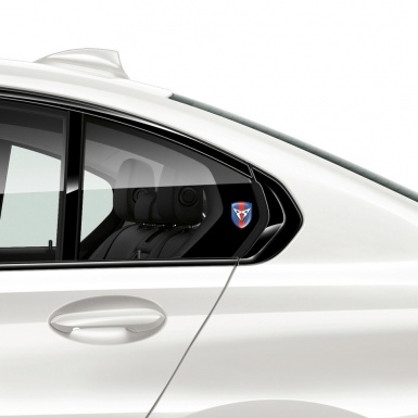 Seat Cupra Tuning Badge  Blue with Red band Design Silver Logo 