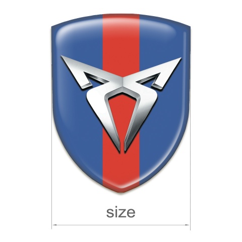 Seat Cupra Tuning Badge  Blue with Red band Design Silver Logo 