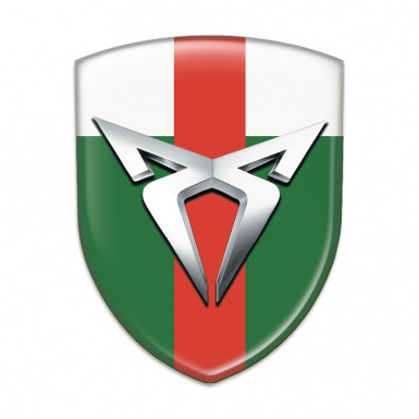 Seat Cupra Car Interior Badge Green White Print Red band 