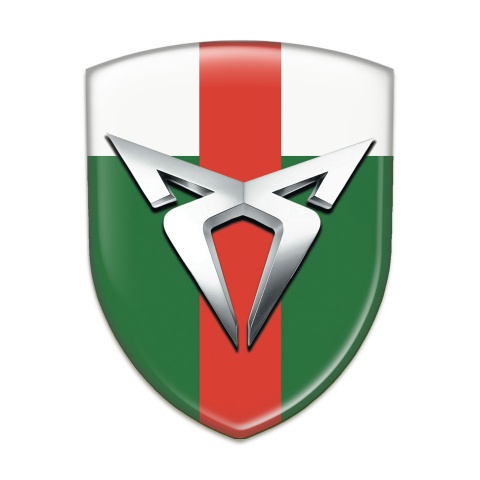 Seat Cupra Car Interior Badge Green White Print Red band 