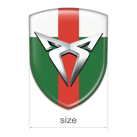 Seat Cupra Car Interior Badge Green White Print Red band 