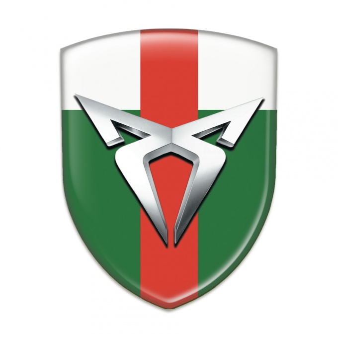 Seat Cupra Car Interior Badge Green White Print Red band 