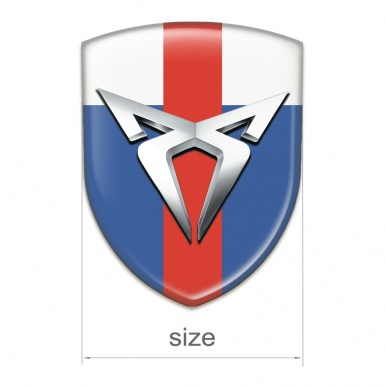 Seat Cupra Silicone Car Decal Badge Blue White Print Red band 