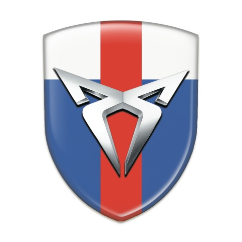 Seat Cupra Silicone Car Decal Badge Blue White Print Red band 