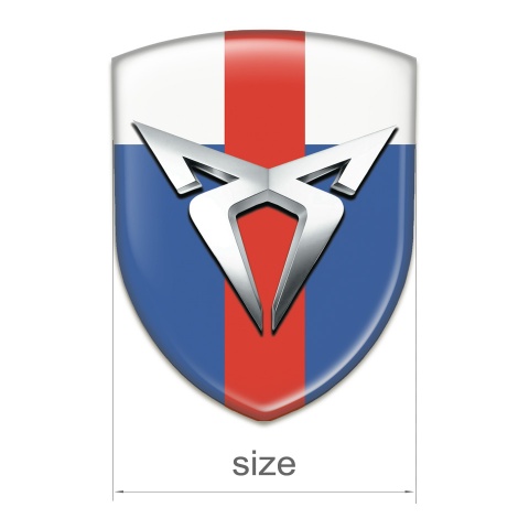 Seat Cupra Silicone Car Decal Badge Blue White Print Red band 