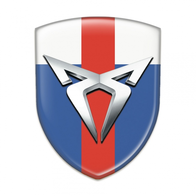 Seat Cupra Silicone Car Decal Badge Blue White Print Red band 