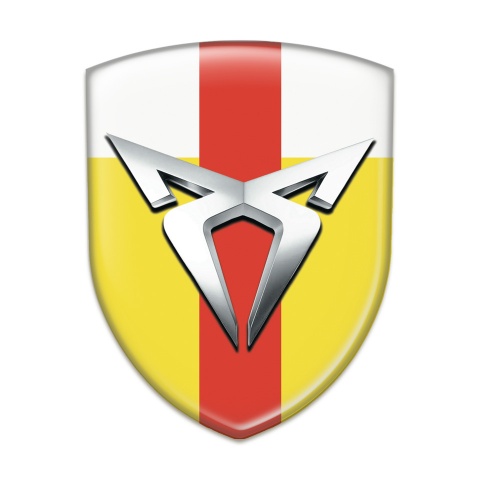 Seat Cupra Silicone Badge Yellow White Print Red Band 