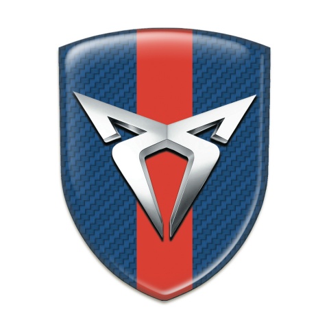 Seat Cupra Auto Emblem navy Blue Carbon with Red Band Print 