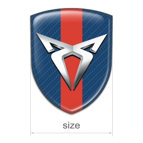 Seat Cupra Auto Emblem navy Blue Carbon with Red Band Print 